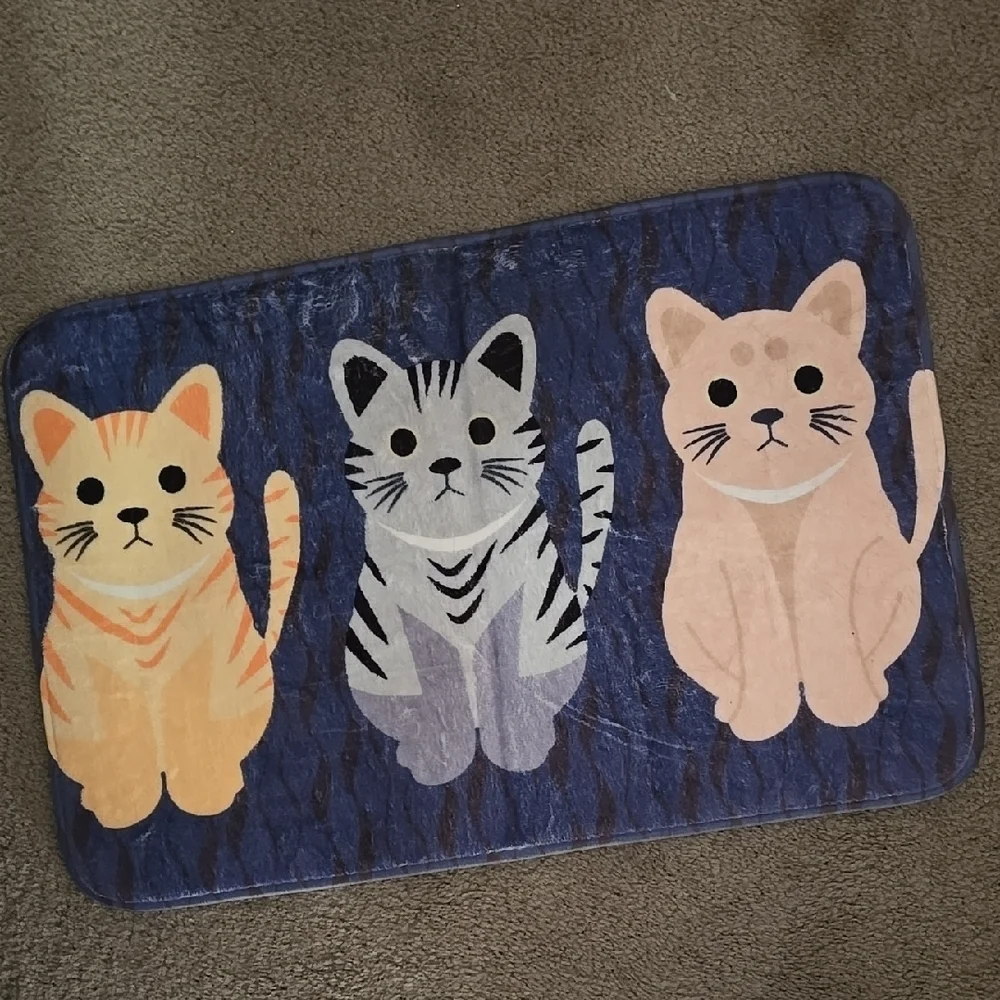 Orange and Gray Cartoon Cat FLOOR MAT1